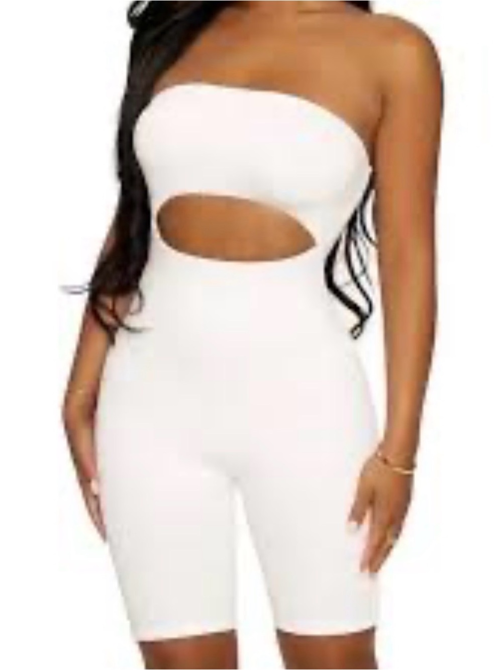 FASHION NOVA White Cut Out Jumpsuit Romper